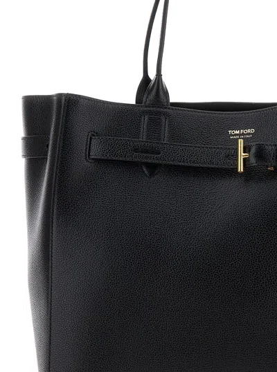 Tom Ford Black Audrey Medium Leather Tote Bag