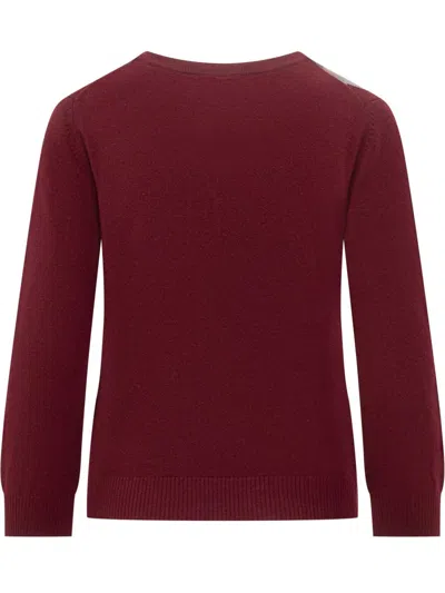 Ganni Womens Tawny Port Rhombus-print Round-neck Wool And Cashmere Cardigan Xl In Brown
