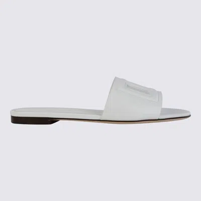 Dolce & Gabbana Leather Dg Millennials Slides In White