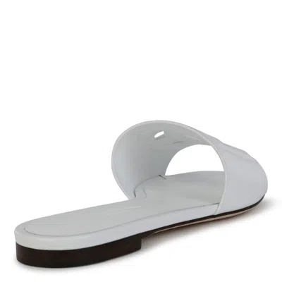 Dolce & Gabbana Leather Dg Millennials Slides In White