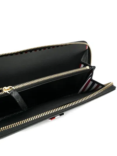 Thom Browne Black Wallet With Front Logo Detail In Leather Woman In Black