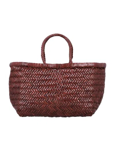 Dragon Diffusion Bamboo Triple Jump Tote In Bordeaux Leather