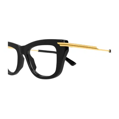 Bottega Veneta Bv1370o Linea Ribbon 001 Black Gold Glasses