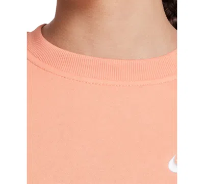 Nike Women's  Sportswear Club Fleece Girls' Boxy Crew-neck Sweatshirt In Orange