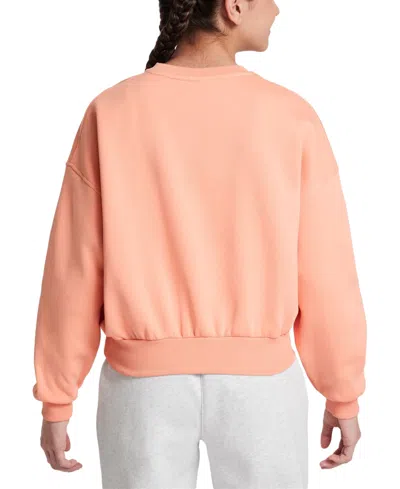 Nike Women's  Sportswear Club Fleece Girls' Boxy Crew-neck Sweatshirt In Orange