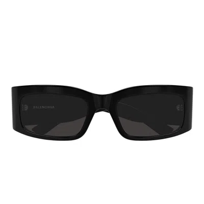 Balenciaga Bb0360s Linea Everyday 005 Black Grey Sunglasses In Black