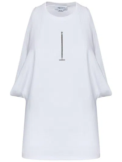 Alexander Mcqueen Ribbed Knit Top In White