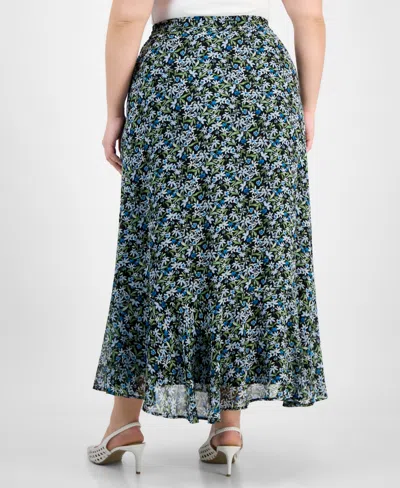 On 34th Trendy Plus Size Floral Femme Drawstring Maxi Skirt, Exclusively At Macy's