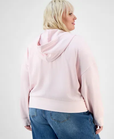Hippie Rose Trendy Plus Zip-front Drawstring Hoodie