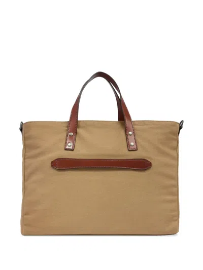 The Bridge Leather-trimmed Canvas Laptop Bag