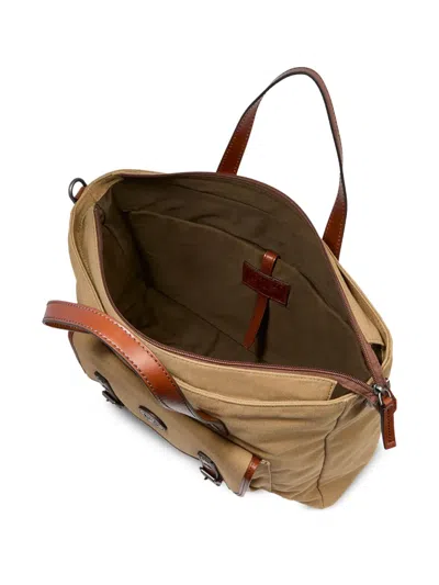 The Bridge Leather-trimmed Canvas Laptop Bag