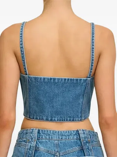 Cult Gaia Lauren Denim Tank Top In Blue
