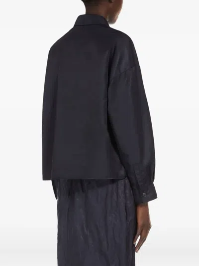 Weekend Max Mara Long-sleeve Flap-pocket Shirt In Black