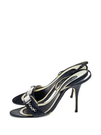 Pre-owned Givenchy 110mm Patent-leather Slingback Sandals