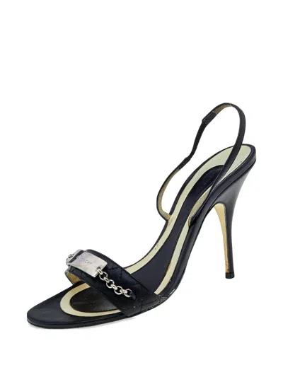 Pre-owned Givenchy 110mm Patent-leather Slingback Sandals