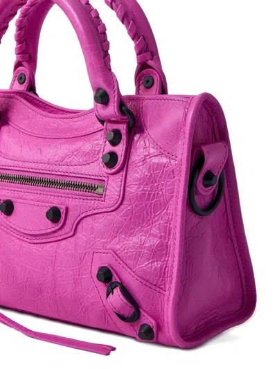 Balenciaga Le City Leather Stud-embellished Tote Bag In Pink