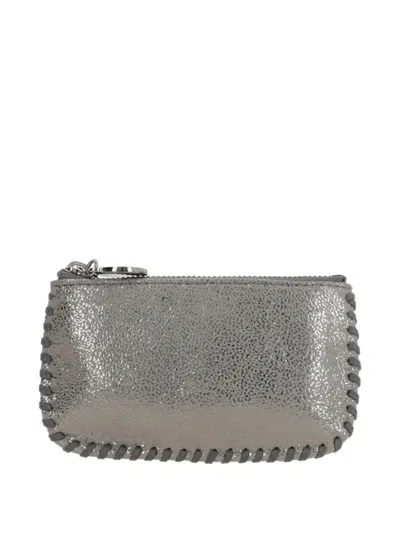 Stella Mccartney Zip-fastening Dotted Cardholder In Gray