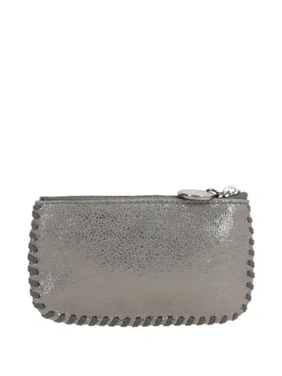 Stella Mccartney Zip-fastening Dotted Cardholder In Gray