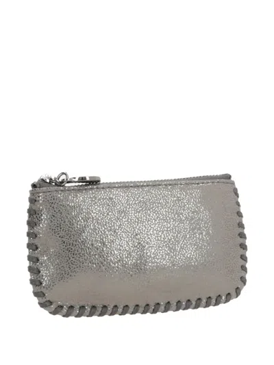 Stella Mccartney Zip-fastening Dotted Cardholder In Gray