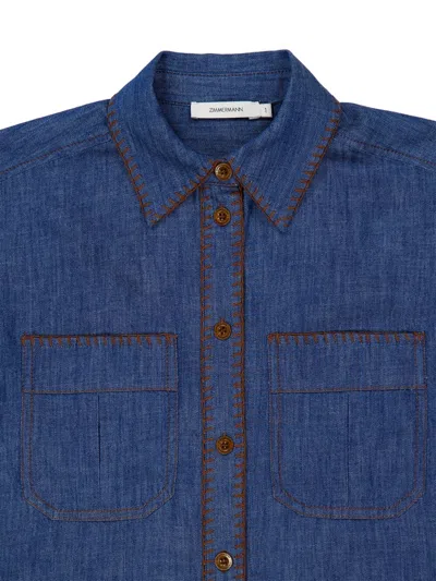 Zimmermann Ascension Shirt In Blue