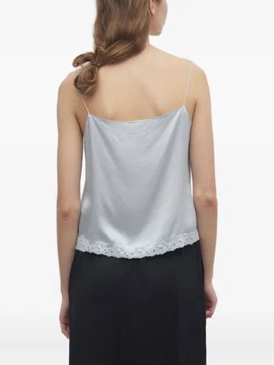 The Row Kilari Lace-trimmed Silk Top