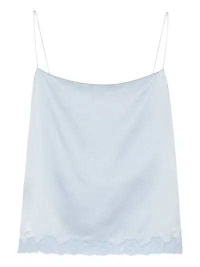 The Row Kilari Lace-trimmed Silk Top