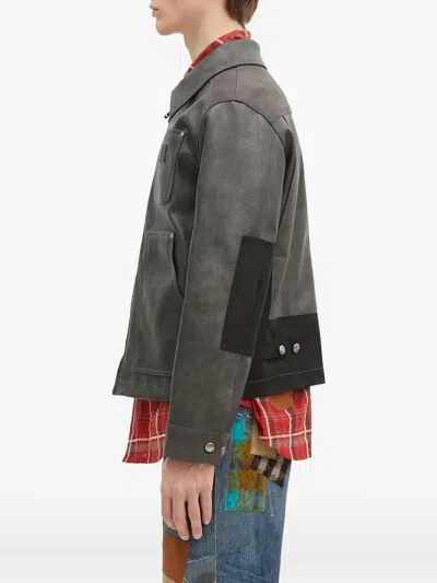 Andersson Bell Panelled Zip-up Work Jacket In Gray