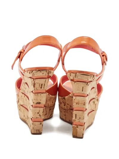 Pre-owned Casadei Vintage 140mm Patent-leather Wedge Sandals
