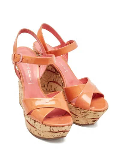 Pre-owned Casadei Vintage 140mm Patent-leather Wedge Sandals
