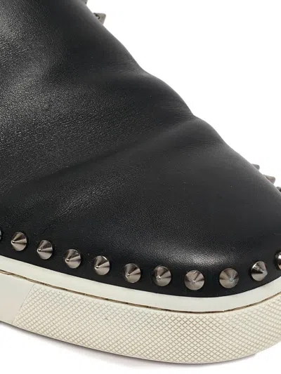 Pre-owned Christian Louboutin Leather Slip-on Sneakers