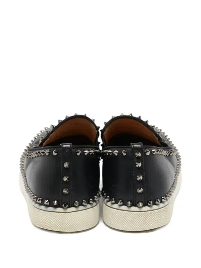 Pre-owned Christian Louboutin Leather Slip-on Sneakers