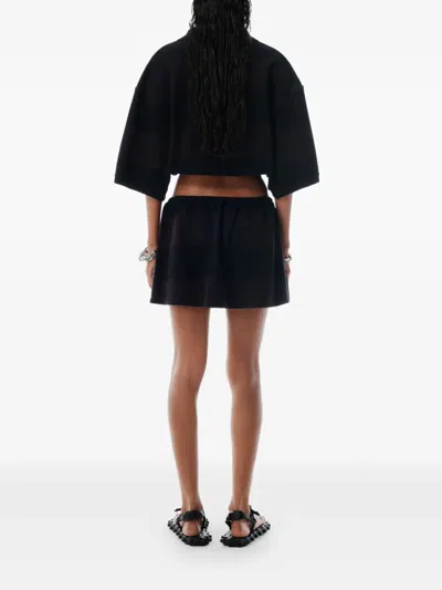 Alexander Wang Cropped Polo Shirt In Black