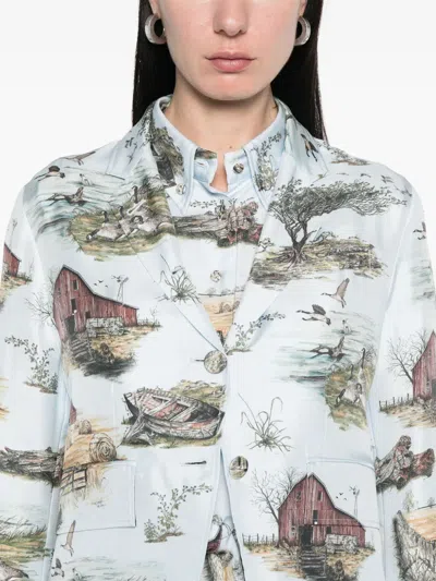 Thom Browne All-over Print Blazer In Multi