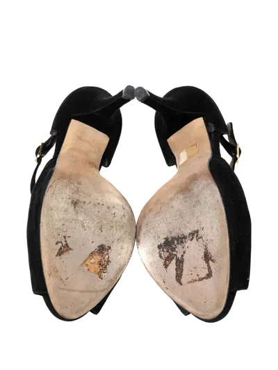 Pre-owned Dolce & Gabbana 110mm Suede Leather Sandals