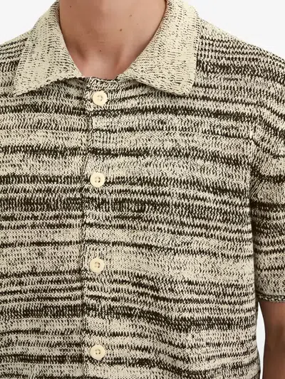 Marc O'polo Marl-knit Short-sleeve Shirt In Multi