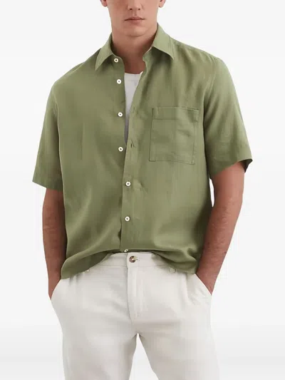 Marc O'polo Button-down Short-sleeves Shirt In Green