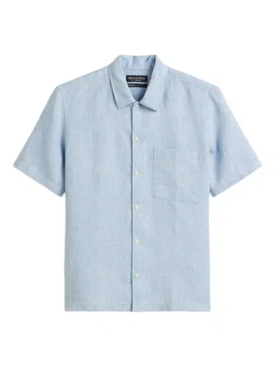Marc O'polo Short-sleeve Button-up Shirt In Blue