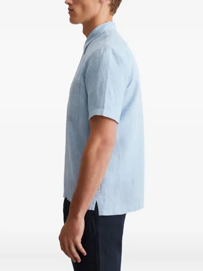 Marc O'polo Short-sleeve Button-up Shirt In Blue