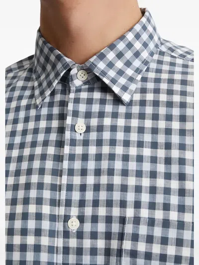 Marc O'polo Check-pattern Button-up Shirt In Blue