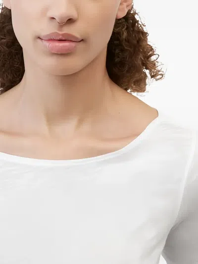 Marc O'polo Boat-neck Short-sleeves Top In White