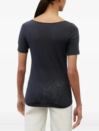 Marc O'polo Boat Neck Short-sleeve T-shirt In Blue