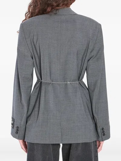 Alexander Wang Detachable Chain-link Blazer In Gray