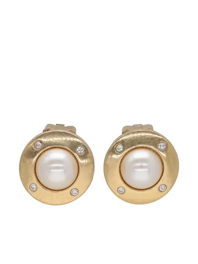 Pre-owned Dior Rhinestone-embellished Clip-on Earrings