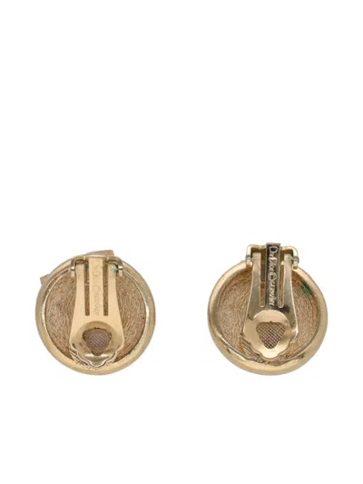 Pre-owned Dior Rhinestone-embellished Clip-on Earrings