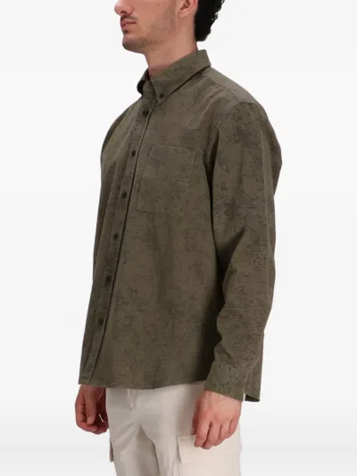 Hugo Boss Printed Button-up Shirt In Brown