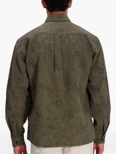 Hugo Boss Printed Button-up Shirt In Brown