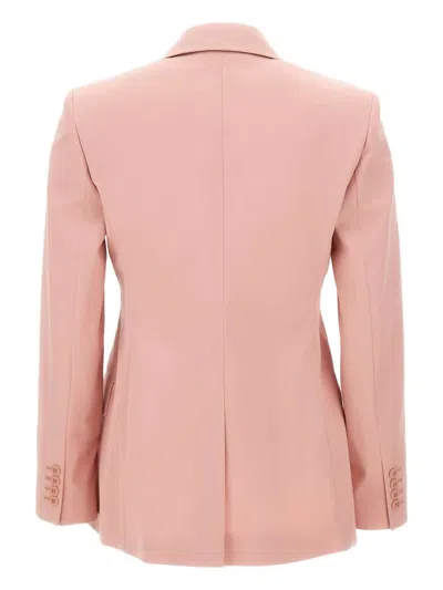 Max Mara Notched-lapels Button Blazer In Pink