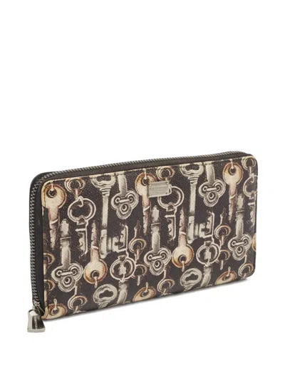 Pre-owned Dolce & Gabbana Key-print Leather Wallet