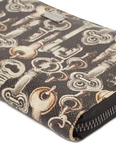 Pre-owned Dolce & Gabbana Key-print Leather Wallet