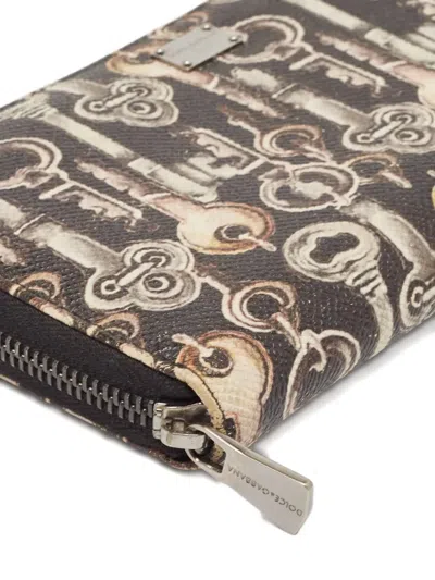 Pre-owned Dolce & Gabbana Key-print Leather Wallet